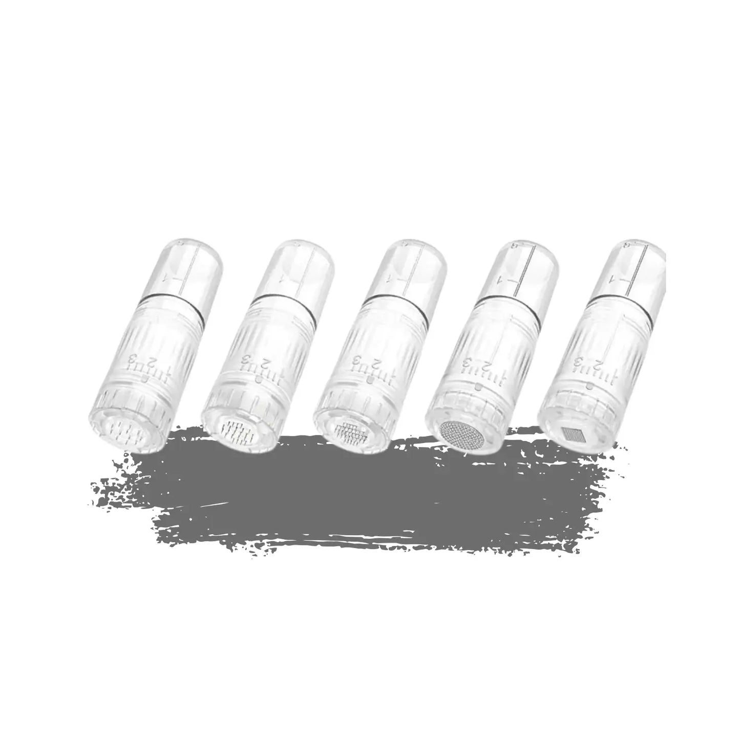Hydra pen h3 needle with black paint strokes on a white background