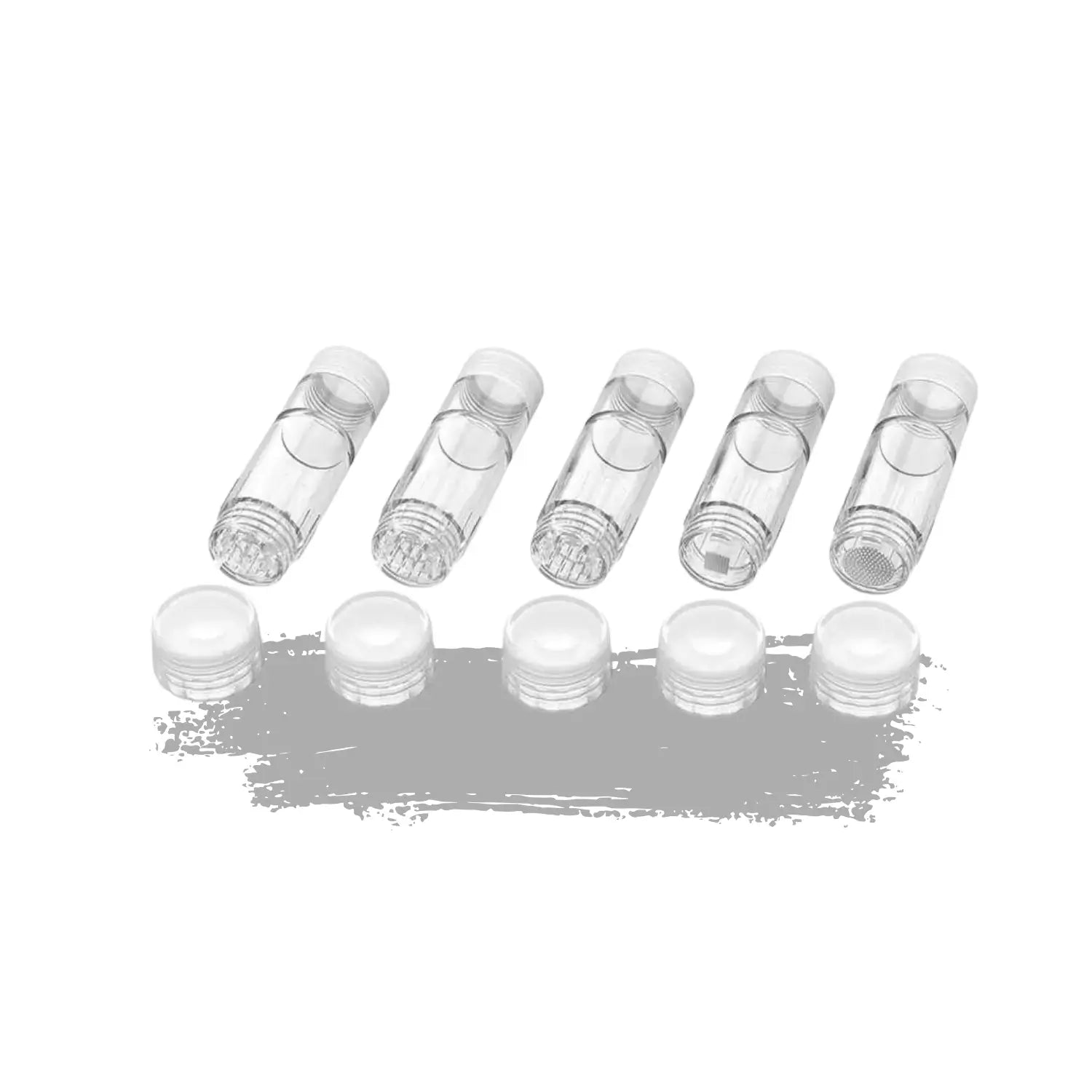 Hydra pen h2 cartridges with white caps on a white background