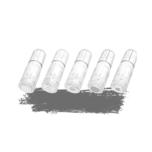 Hydra pen h3 needle with black paint strokes on a white background