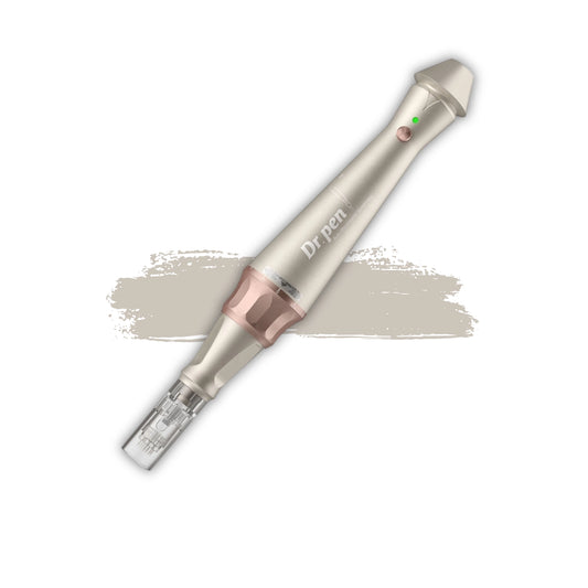 Dr. pen E30 on a white background with a beige color swatch.