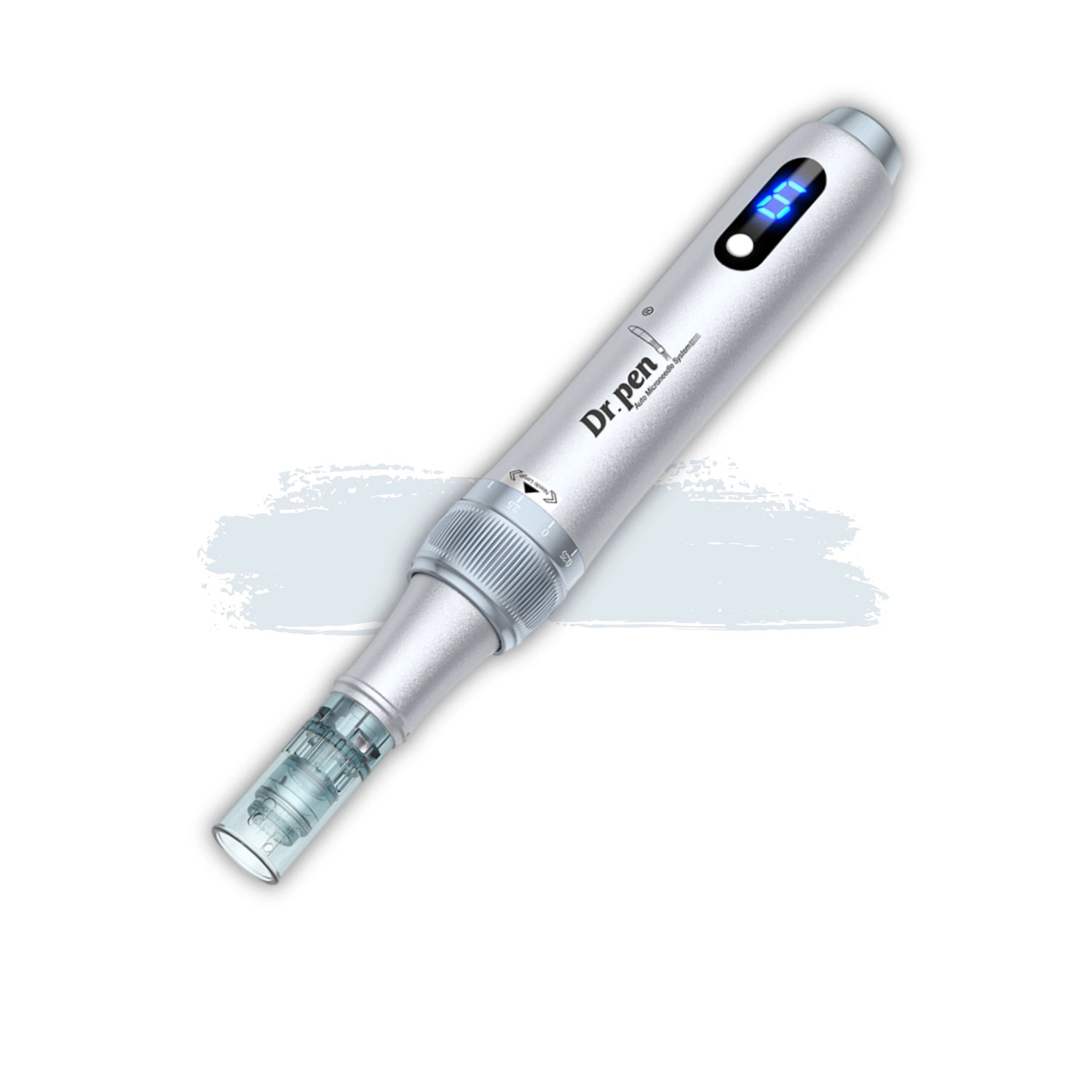 Silver Dr. pen M7S on a white background